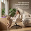 Chaise de bureau en chenille pivotante à hauteur réglable, chaise de bureau avec accoudoirs convertibles-128513739