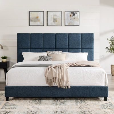 Ashiqu Squares Upholstered Platform Bed