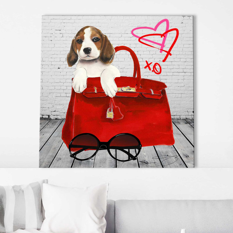 Beagle (Square) par By Jodi - impression, Toile tendue, H 24 po x l 24 po x 1,5 po