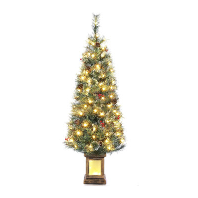 Angadresma 138cm H Lighted Artificial Christmas Tree