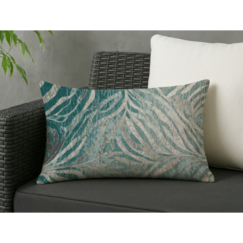 Coussin décoratif intérieur / extérieur gris Modern Modern, Rectangle H 14 po x l 20 po, Gris abstrait 234