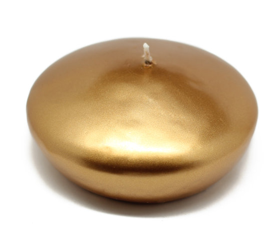 Ensemble de bougies flottantes non parfumées, Ensemble de 24 pièces, Sauge vert, H 1,8 po x 4 po de diamètre