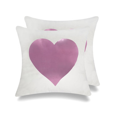 Housse et insert de coussin carré doré et argenté Love