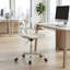 Fauteuil de bureau à roulettes pivotant sans accoudoirs avec coussin confortable en similicuir pour poste de travail