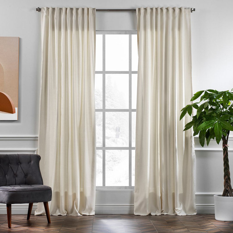 Extra Wide & Extra Long Custom Made Decorative Single Panel, Cream, 100" W x 144" L