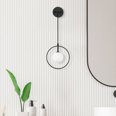 Modern Industrial Wall Lamp, Black & White Metal Body, 21 x 15 cm | Adjustable Height 15.7 to 45.7 inches | Glass Cap, G9 Socket (Max 8W) | Stylish Fixture for Home, Office & Novelty Decor, IP20 Rated