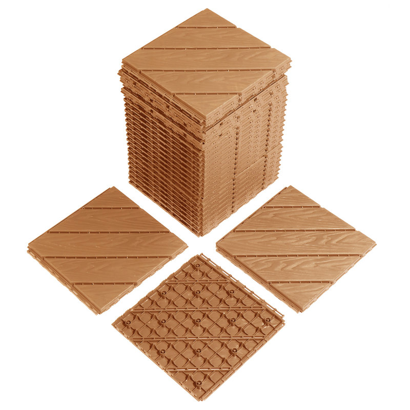 Caed 30cm L x 30cm W Plastic Interlocking Deck Tile