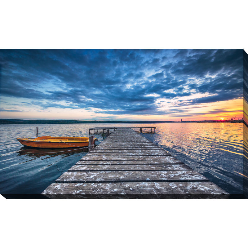 «Small Dock and Boat 1», reproduction de photo sur toile tendue, H 36 po x l 60 po x P 1,5 po