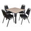 Plateau de table Kee Square, 4 chaises empilables-472020735-472020728-472020677