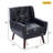 Jaqueze Upholstered Faux Leather Tufted Square Arm Accent Chair-1245556900