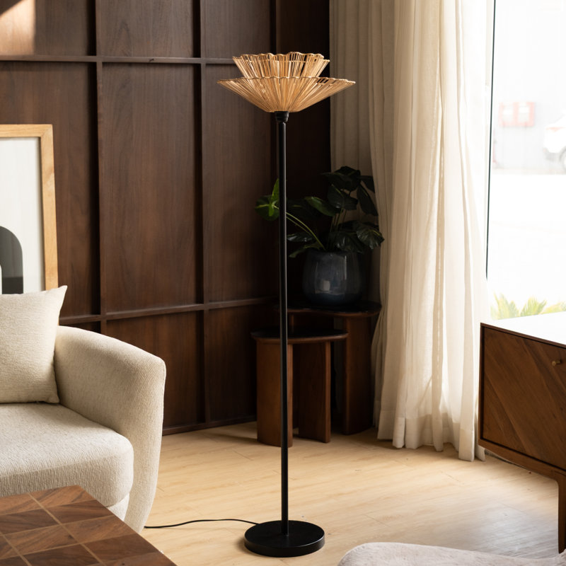 Lampe sur pied Klimt Boho, Brun/brun clair