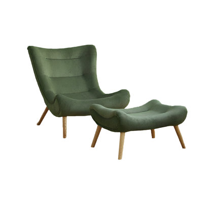 Reahanna Upholstered Side Chair with Ottoman