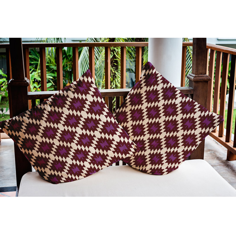 Coussin décoratif intérieur / extérieur Geo Craze, 18 po x 18 po, Améthyste