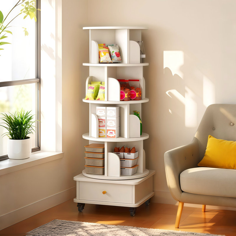 Bibliothèque de style moderne, (4 tablettes) H 55,91 po x l 18,11 po x P 18,11 po, Blanc