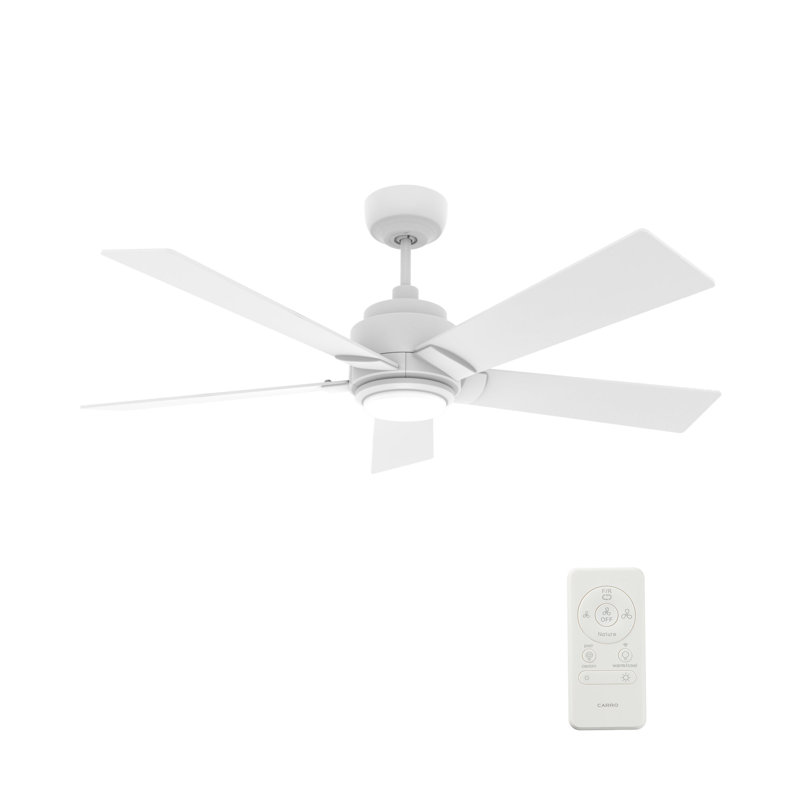 Ventilateur de plafond intelligent avec télécommande Ascender, ensemble d'éclairage inclus, fonctionne avec l'assistant Google, Amazon Alexa et les raccourcis Siri.
