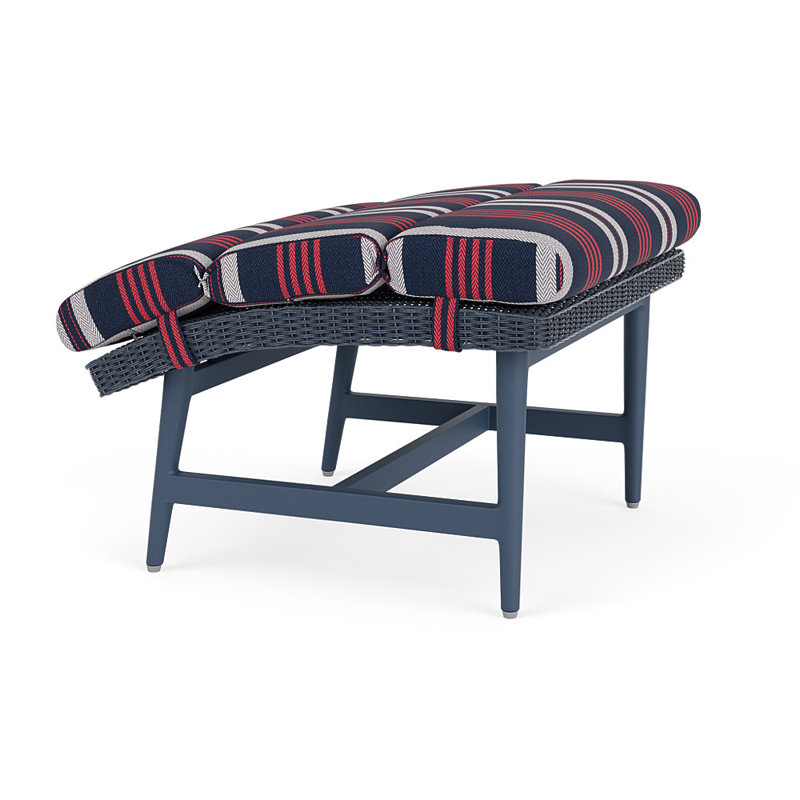 Cascade Outdoor Ottoman, Berkely Hall Navy, Denim Blue