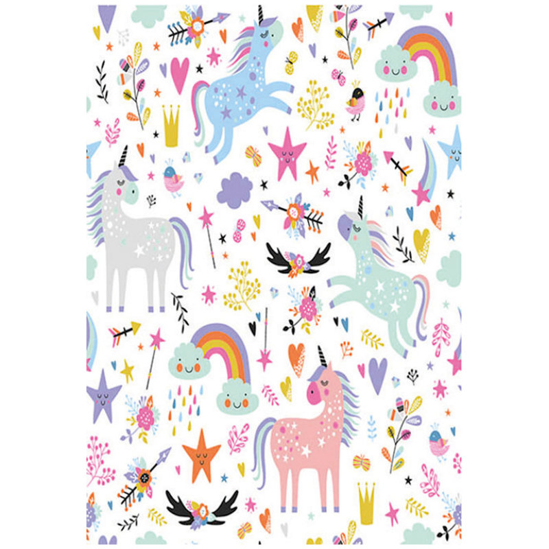 Tapis blanc / rose en velours tissé à la machine Kanode, Rectangle 6 pi 7 po x 9 pi 6 po