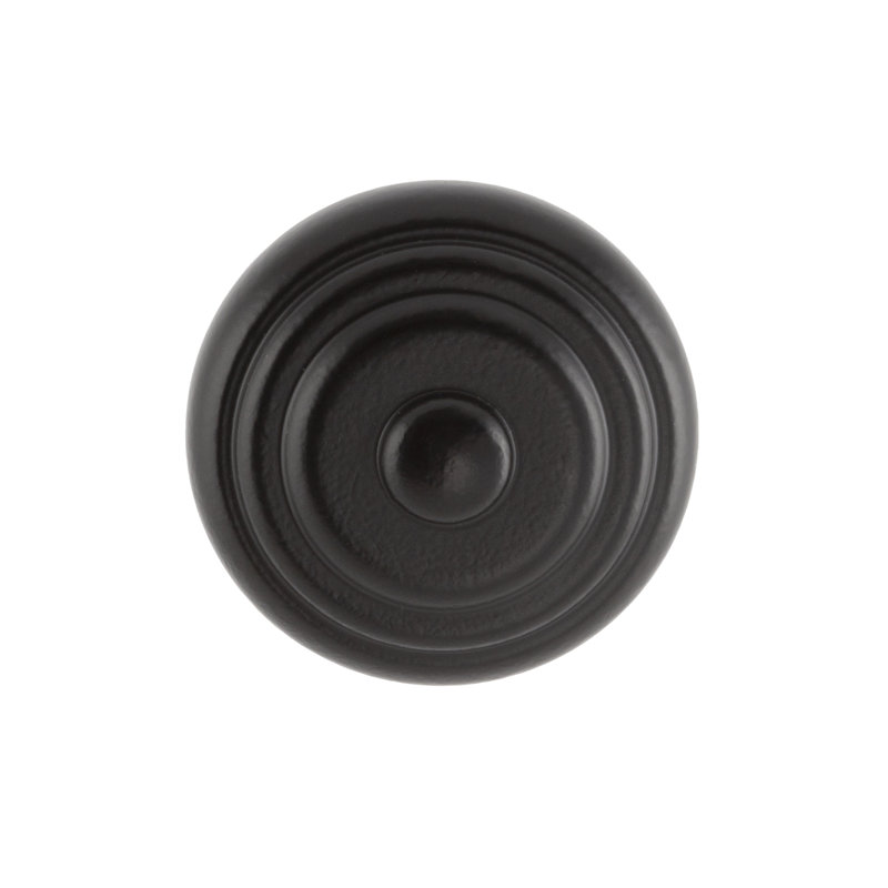Garner 1-9/16" Matte Black Round Cabinet Knob, Matte Black