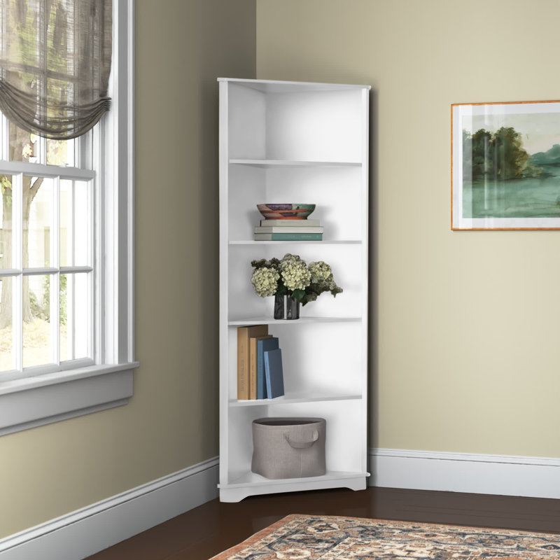 Metter Corner Bookcase, White