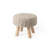 19" Taupe and Brown Wool Round Footstool