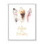 Plumes de bohème multicolores «Follow Your Dreams» - Art textuel sur toile-59761068-59761069