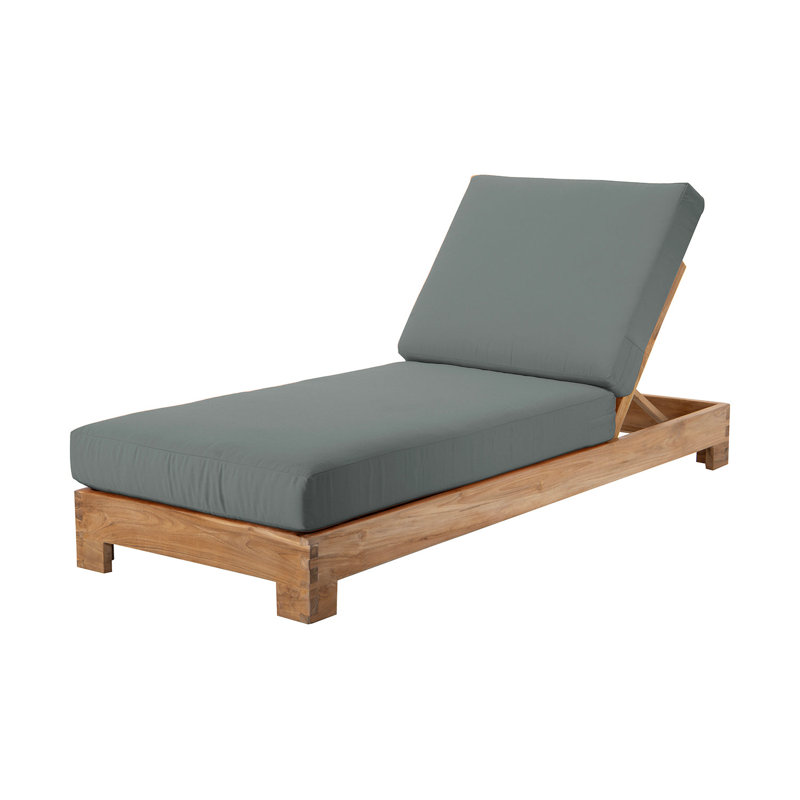 2 Pacific Teak Outdoor Chaise Loungers, Charcoal