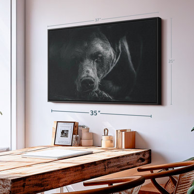 Impression sur toile monochrome avec ours brun