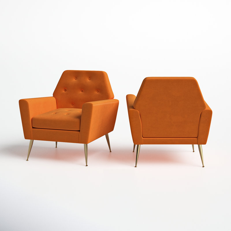 Fauteuil Thaddeus, Velours orange