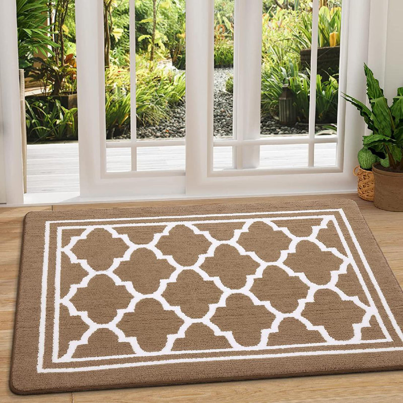 Tapis de porte antidérapant à profil bas pour l'extérieur, L 32 po x L 48 po, Brun