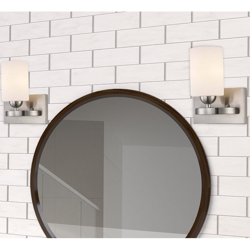 Applique murale de salle de bain en nickel brossé 1 lumière à intensité variable Moonlight