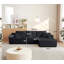 Canapé modulaire en nuage de 104 po avec méridienne en forme de L, canapé modulaire moderne avec assise profonde, fauteuils rembourrés pour la chambre à coucher du salon, aucun assemblage requis (tissu en chenille innovant)-575248652-575248651