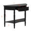 Console en bois massif demi-lune avec tiroir - Table d'appoint avec rangement-122653141