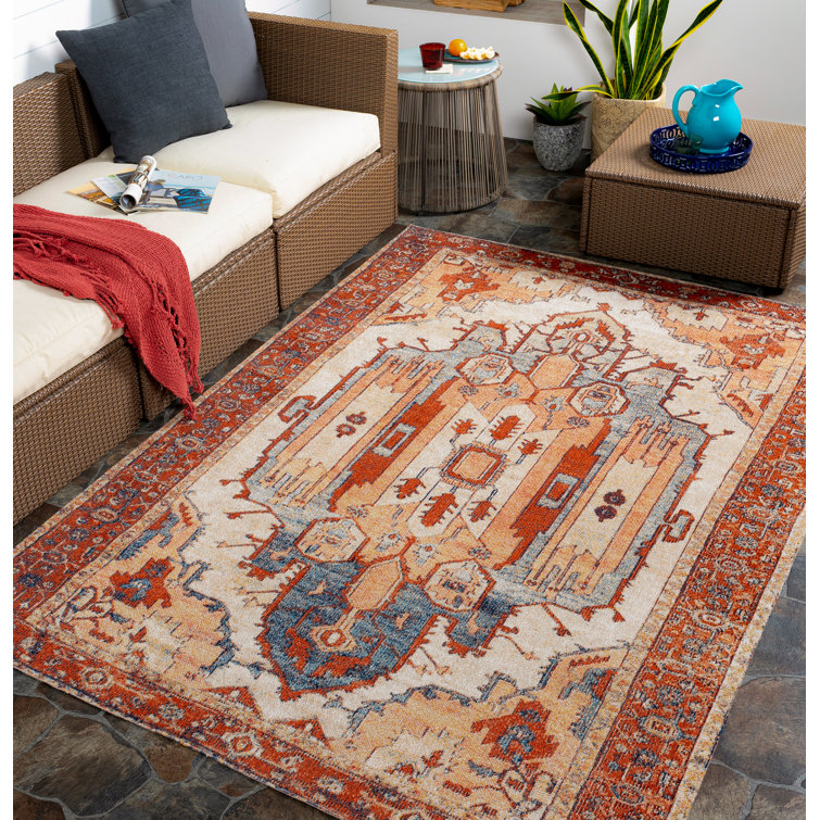 Enciso Oriental Rust Indoor / Outdoor Use Area Rug