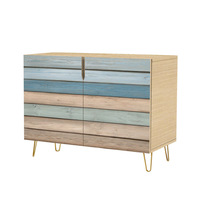 Sideboard Buffet Cabinet with Storage Beach Wood Textures Wooden Planks wood grain texture coastal with 2 Doors for Living Room and Kitchen