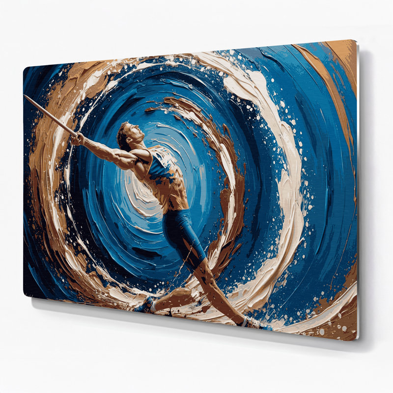 Art mural en métal gris Sports Javel, 16" H x 20" W