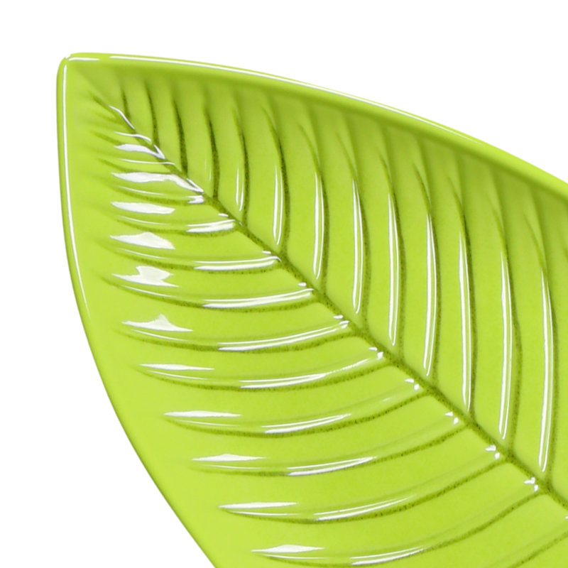 Plateau en mélamine Tropicana Leaf, Vert design, H 1 po x l 10,25 po x P 5 po