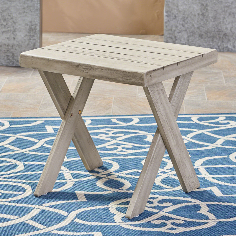 Heatherfield Outdoor Side Table , 18'' in. W 18'' in. D, Sandblast Light Gray
