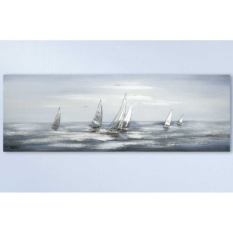 Silver Regatta - Wrapped Canvas Painting