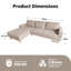 2-Piece 90" Upholstered L-Shaped Fabric Linen Corner Sofa-2010216027