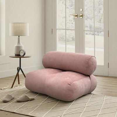 Minimalist Armless Twill Chenille Single Floor Sofa,Couch