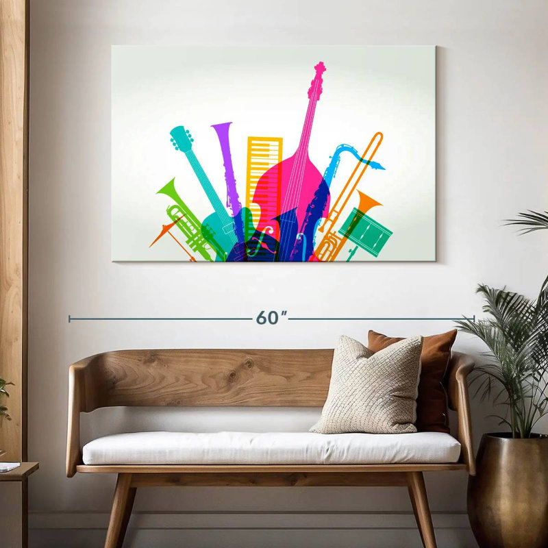Abarca Colourful Jazz Instruments, 32" H x 48" W
