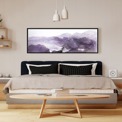 Toile encadrée abstrait nuage mauve | Décoration murale de chambre à coucher
