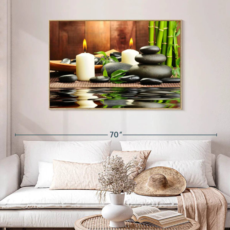 Spa zen en bambou, Cadre flottant en bois naturel, 46 po x 31 po