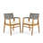 Outdoor Acacia Wood Dining Armchair With Cushion,Grey Rope(Set Of 2)-447982470