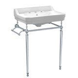 Victoriahaus 23.5" x 20" Rectangular Console Sink with Faucet Drill, Towel Bar, Backsplash, and Overflow