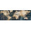 «Abstract World Map - Hyperrealist Livingroom», reproduction encadrée