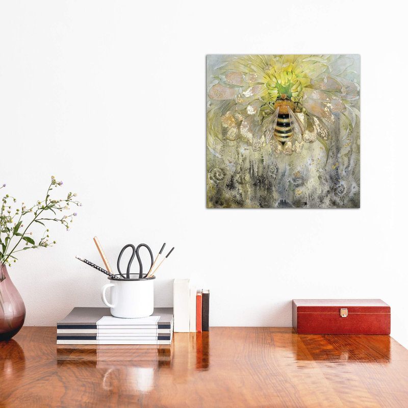 Bee by Stephanie Law - Wrapped Canvas Painting, 45.72 cm H x 45.72 cm W x 1.91 cm D