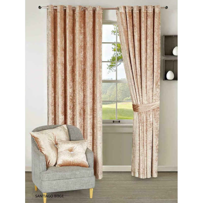 Giardina Room Darkening Curtain Pair, Beige, Width 228 x Drop 228cm