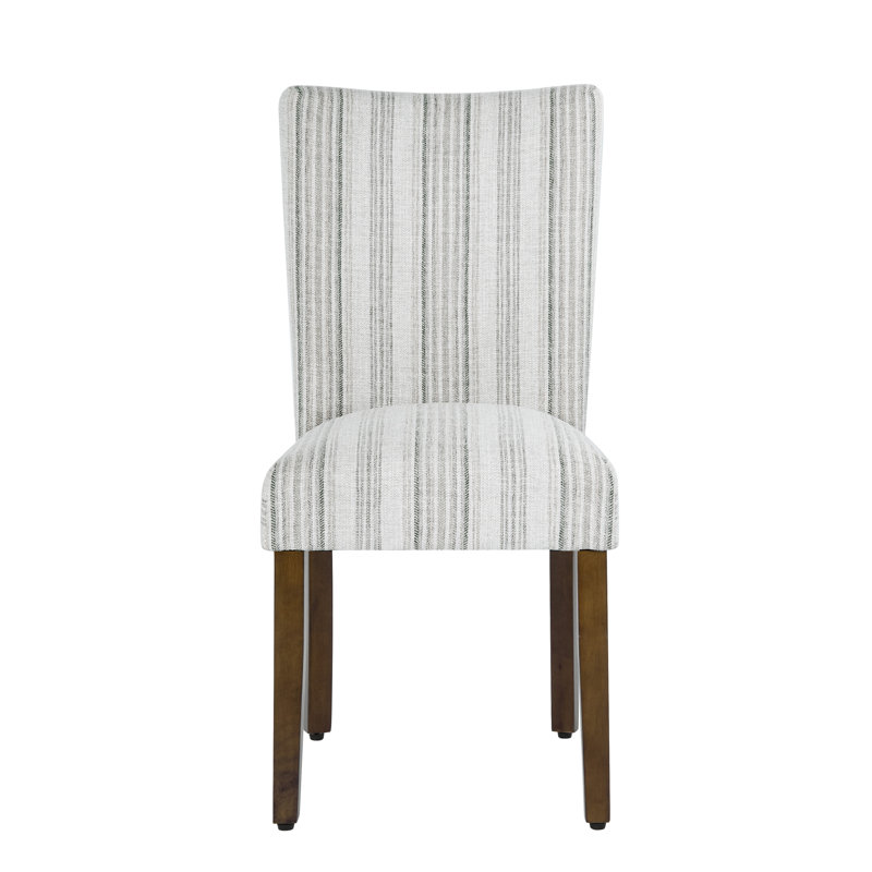 Neena Upholstered Parsons Dining Chairs, Gray Striped