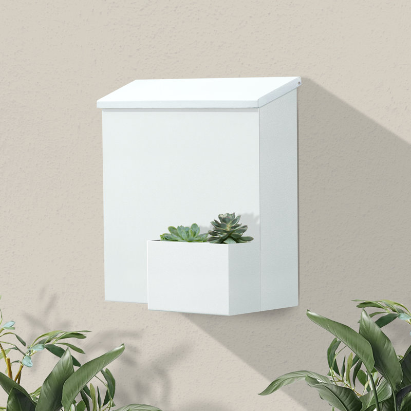Boîte aux lettres murale en acier Greetings, Blanc